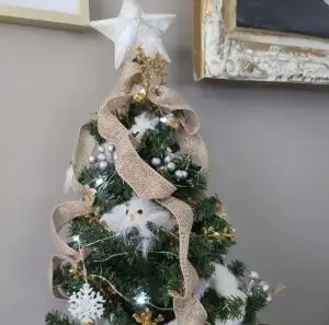 Miniature Rustic Christmas Tree with large star on top